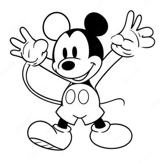 Kleurplaat Van Mickey Mouse In Een Speelse Houding 32370-16793