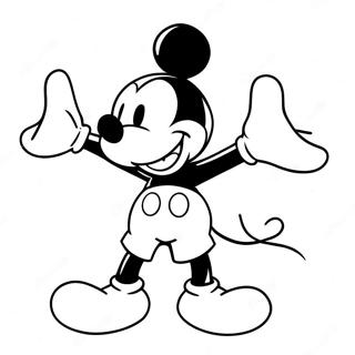 Kleurplaat Van Mickey Mouse In Een Speelse Houding 32370-16795