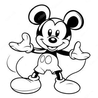 Kleurplaat Van Mickey Mouse In Een Speelse Houding 32370-16796