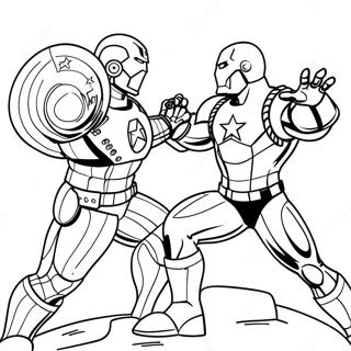 Iron Man Vs Captain America Gevecht Kleurplaat 32852-17163