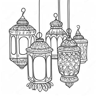 Kleurige Eid Lantaarns Kleurplaat 3320-2702