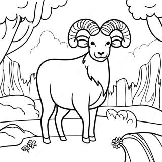 Majestueuze Rams In De Natuur Kleurplaat 33352-17560