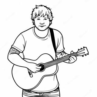 Ed Sheeran Met Gitaar Kleurplaat 33422-17613