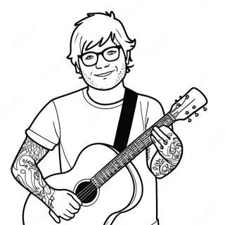 Ed Sheeran Met Gitaar Kleurplaat 33422-17615