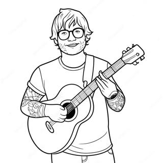 Ed Sheeran Met Gitaar Kleurplaat 33422-17616