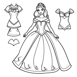 Elegante Disney Prinses Papieren Pop Kleurplaat 33452-17640