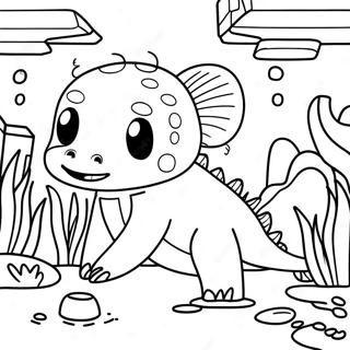 Schattige Minecraft Axolotl Onderwater Kleurplaat 33752-17877