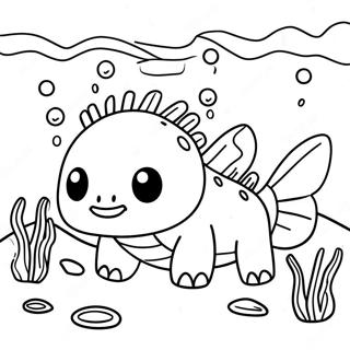 Schattige Minecraft Axolotl Onderwater Kleurplaat 33752-17880