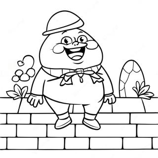 Humpty Dumpty Zittend Op Een Muur Kleurplaat 33813-17917