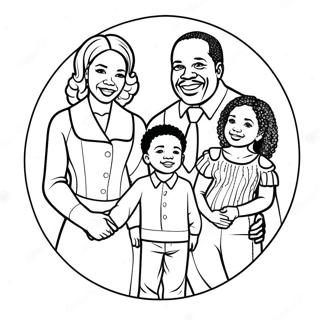 Kleurplaat Van Een Afro Amerikaanse Familie Samen 33903-17988