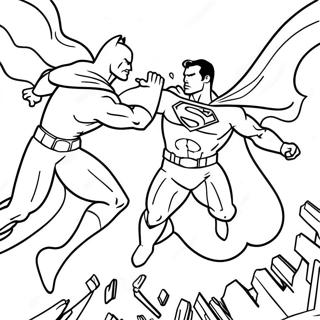 Epische Batman Vs Superman Strijd Kleurplaat 34043-28297