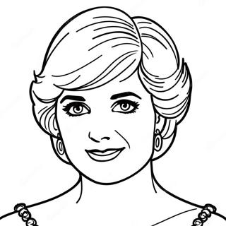 Elegante Prinses Diana Portret Kleurplaat 34153-28385