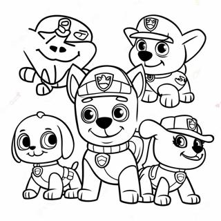 Spookachtige Halloween Paw Patrol Personages Kleurplaat 3430-2792