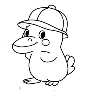 Grappige Psyduck Met Een Hoed Kleurplaat 34453-28702