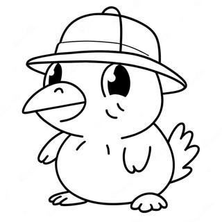 Grappige Psyduck Met Een Hoed Kleurplaat 34453-28704