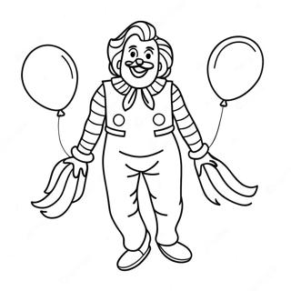 Blije Ronald Mcdonald Met Ballonnen Kleurplaat 34924-29069