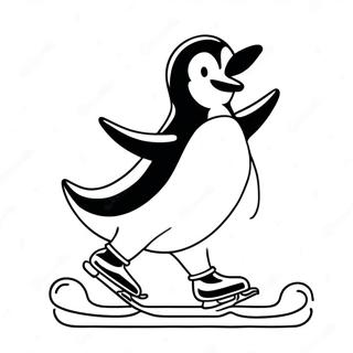 Pingu Schaatsen Kleurplaat 35024-29154