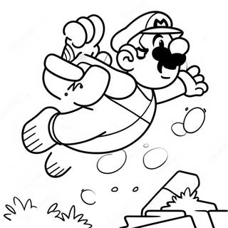 Super Mario Springt Over Goomba Kleurplaat 35134-29241