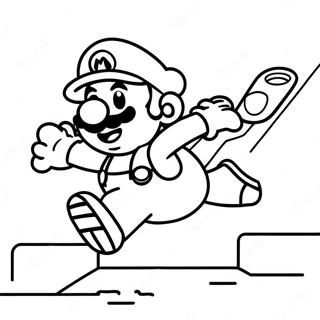 Super Mario Springt Over Goomba Kleurplaat 35134-29243