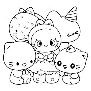 Schattige Hello Kitty En Vrienden Kleurplaat 35164-29265