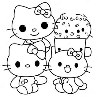 Schattige Hello Kitty En Vrienden Kleurplaat 35164-29266