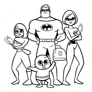 Incredibles 2 Familie Kleurplaat 35333-29398