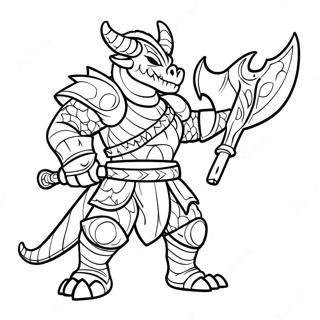 Dragonborn In Gevecht Kleurplaat 35404-29458