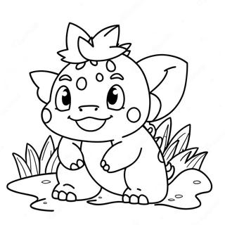 Schattige Ivysaur In Een Tuin Kleurplaat 35834-29802