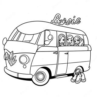 Barbie Camper Met Vrienden Kleurplaat 35874-29835