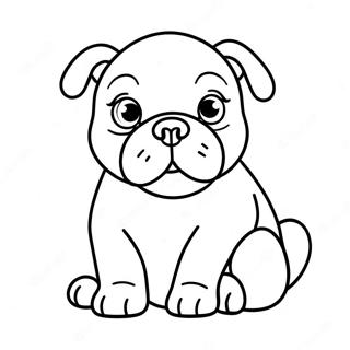 Schattige Bulldog Puppy Kleurplaat 3590-2917