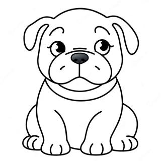 Schattige Bulldog Puppy Kleurplaat 3590-2920