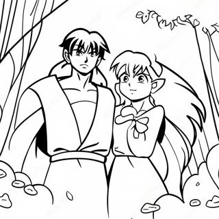 Inuyasha En Kagome Avontuur Kleurplaat 36124-30131