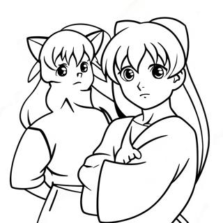 Inuyasha En Kagome Avontuur Kleurplaat 36124-30132