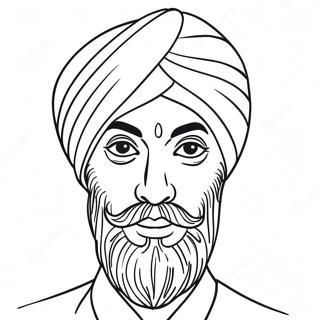 Kleurrijke Sikh Turbaan Kleurplaat 36495-30425