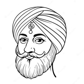 Kleurrijke Sikh Turbaan Kleurplaat 36495-30426