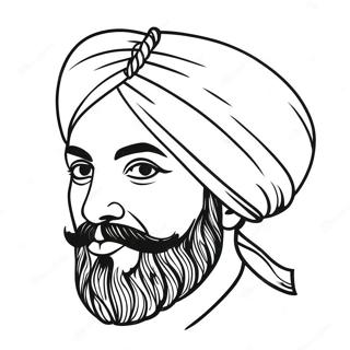 Kleurrijke Sikh Turbaan Kleurplaat 36495-30427