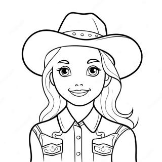 Schattige Cowgirl Met Een Hoed Kleurplaat 3690-2997