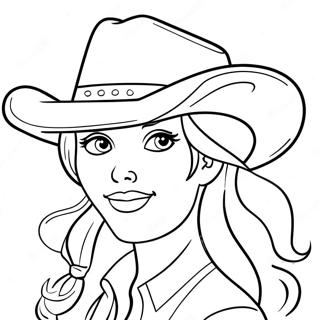 Schattige Cowgirl Met Een Hoed Kleurplaat 3690-2999