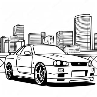 Nissan Skyline R34 Kleurplaat 36965-30783