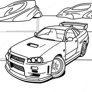 Nissan Skyline R34 Kleurplaat 36965-30784