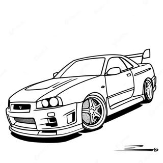 Nissan Skyline R34 Race Actie Kleurplaat 36966-30790