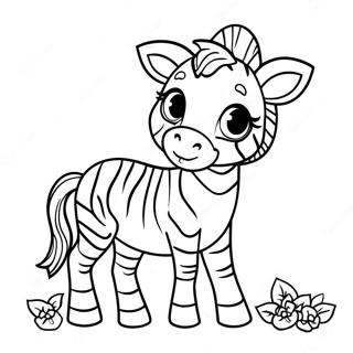 Schattige Baby Zebra Kleurplaat 372-300