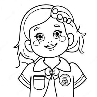 Kleurplaat Van Kleurrijke Girl Scout Belofte 37336-31096