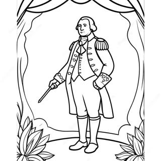 George Washington In Militair Uniform Kleurplaat 37617-31313