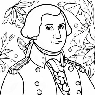 George Washington In Militair Uniform Kleurplaat 37617-31314