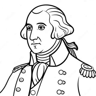 George Washington In Militair Uniform Kleurplaat 37617-31316