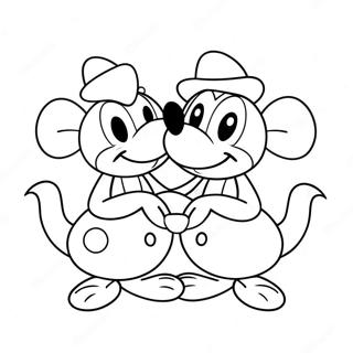 Mickey En Minnie Liefdesvogels Kleurplaat 37647-31319