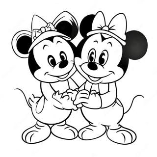 Mickey En Minnie Liefdesvogels Kleurplaat 37647-31320