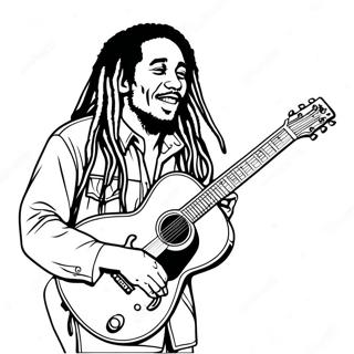 Bob Marley Die Gitaar Speelt Kleurplaat 37707-31377