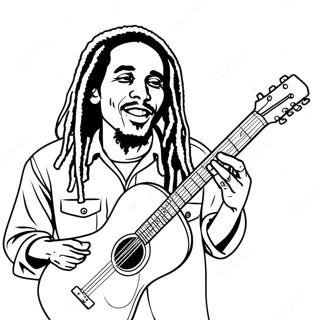 Bob Marley Die Gitaar Speelt Kleurplaat 37707-31378